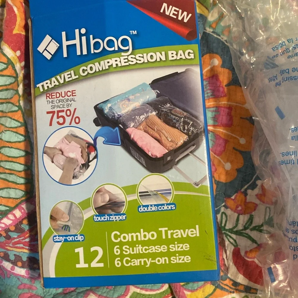 Travel compression bags. Carry on size and suitcase size